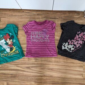 Girls Disney Store Tee Shirts - 3 Pack, Size XS (4)